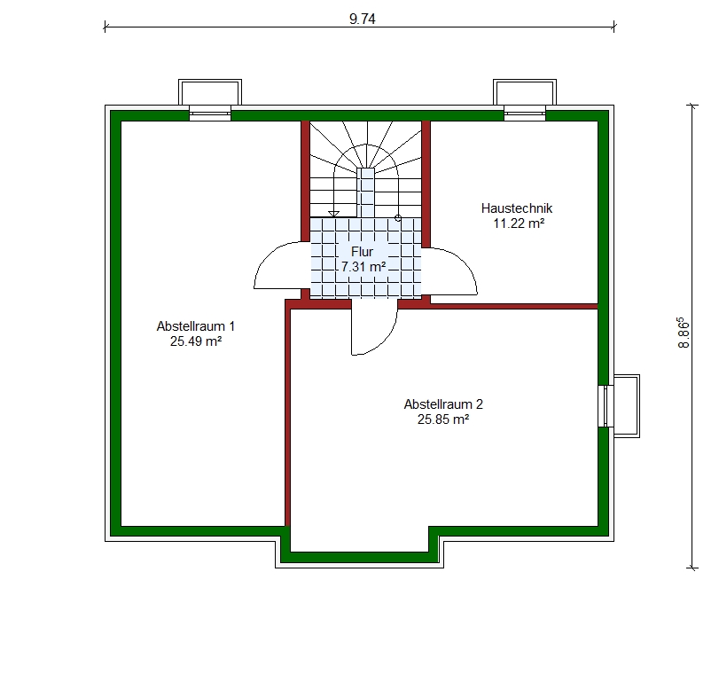 Grundplan des Haustyps Compact 128